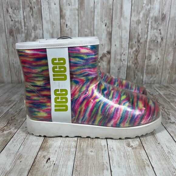 Ugg Shoes - UGG Women's Classic Clear Mini Pixelate Ankle Boot, Pixelate‎ White Size 7